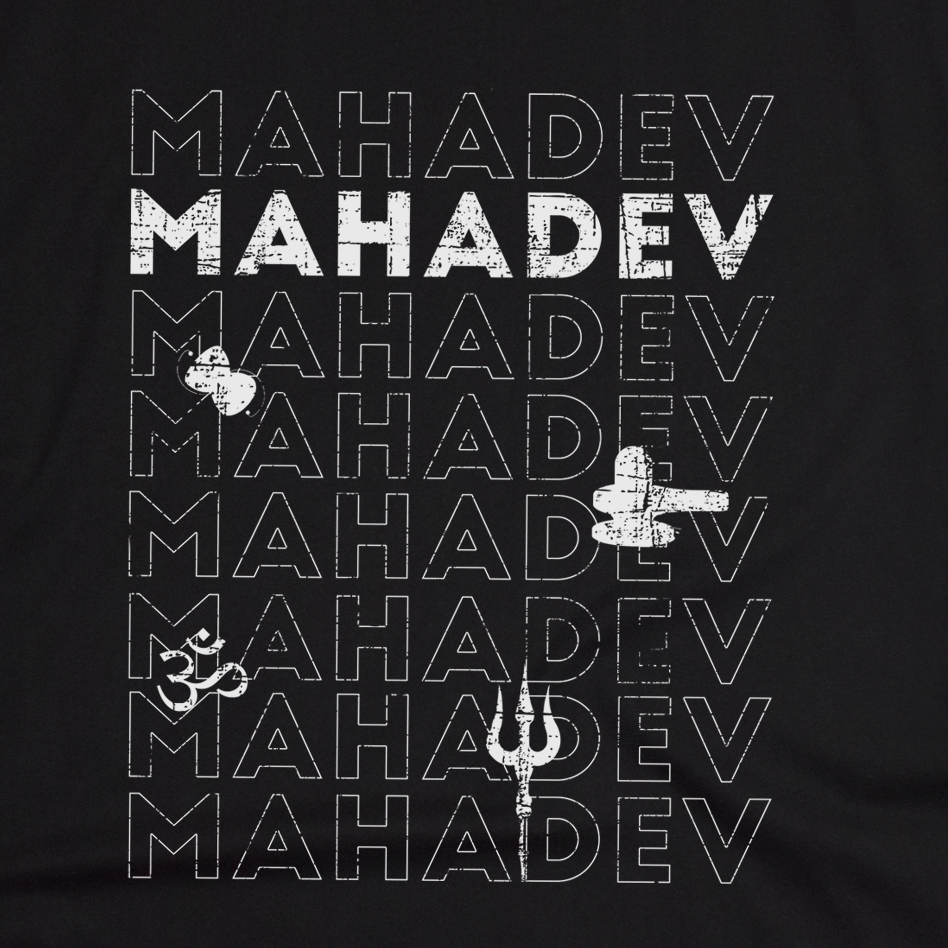 mahadev text tshirt